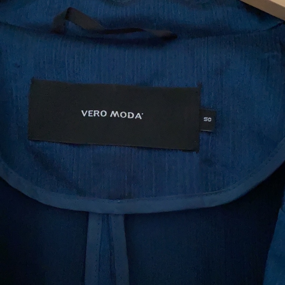 Blue Double Breasted Button Blazer - image 3